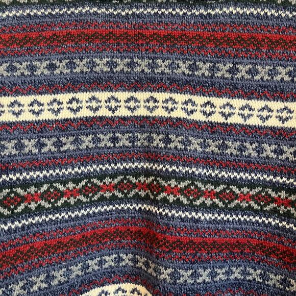 Vintage 90s American Eagle Nordic Fair Isle Mens Sweater Size XL Blue Striped - Picture 5 of 6